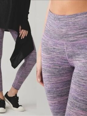 Lululemon Seamless Heathered Purple High-Waist Leggings, Sz 6 Pastel Spring